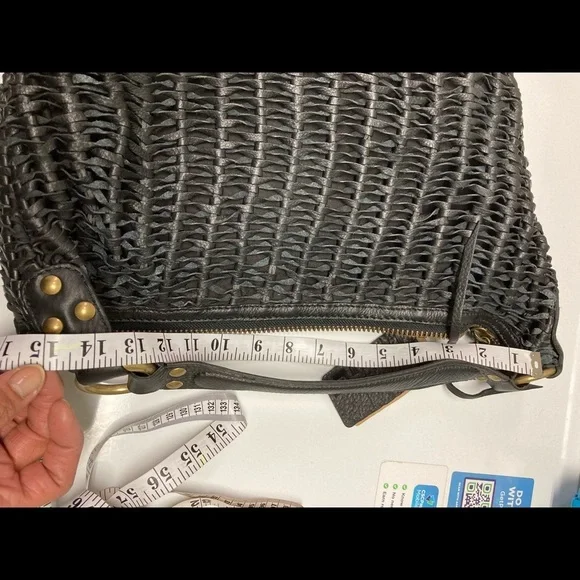 Linea Pelle Woven Leather Black Bag BNWT!! - Picture 11 of 16